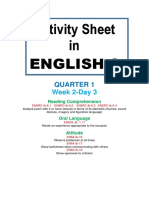 Activity Sheet in English 6: Quarter 1