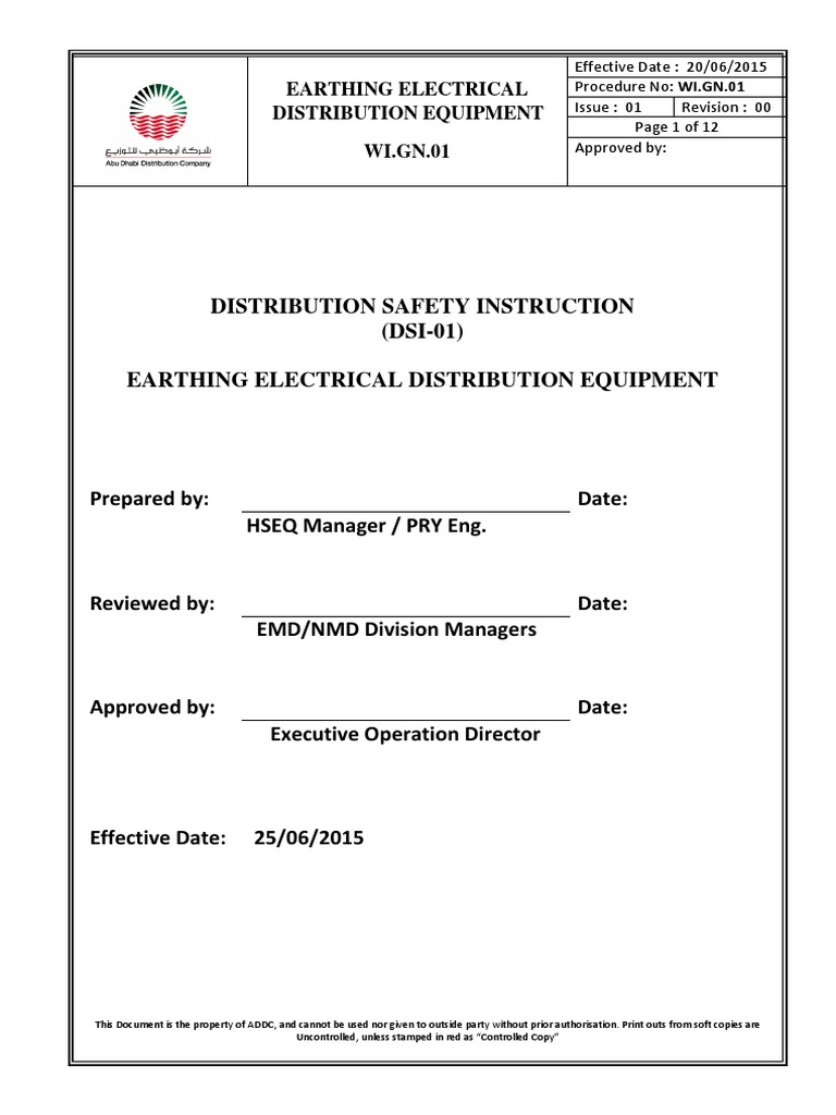 Distribution Safety Instruction PDF Electrical Conductor Transformer