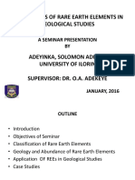 Applications of Rare Earth Elements in Geological Studies: A Seminar Presentation BY