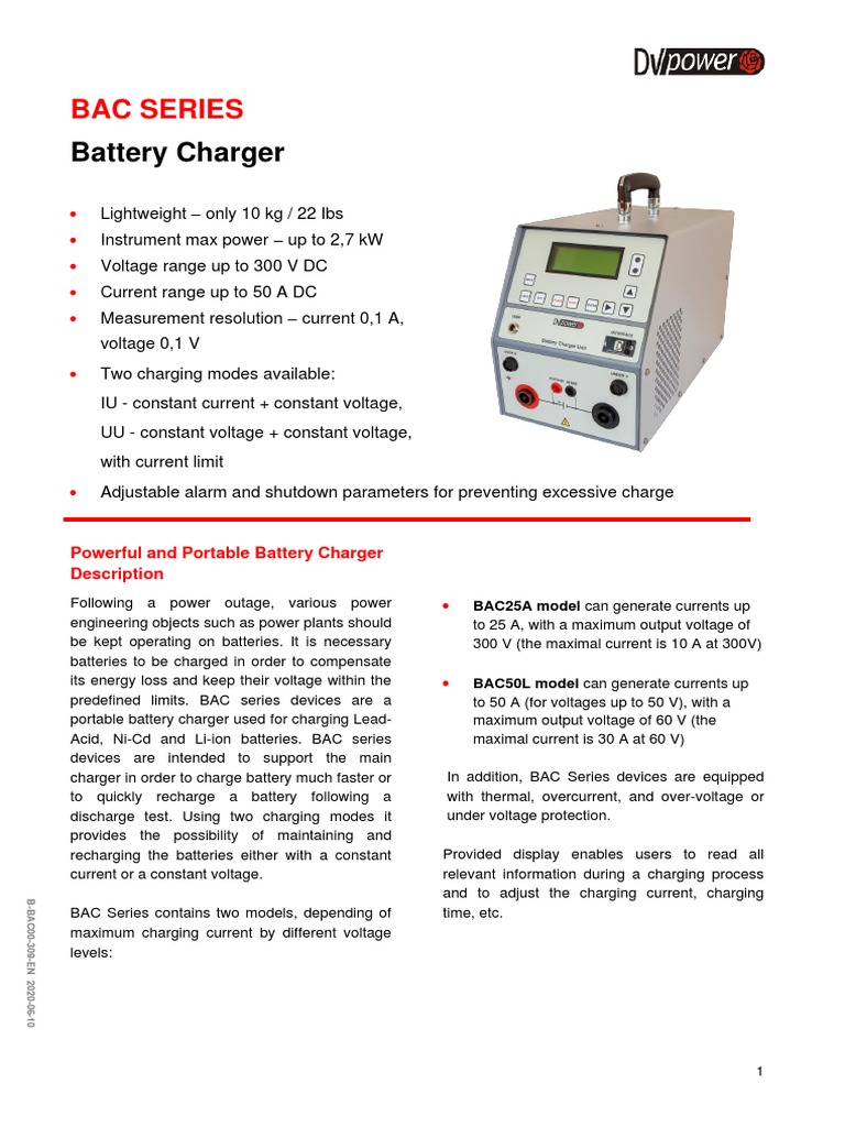 Brochure-BAC-B-BAC00-310-EN 1 | PDF | Battery Charger | Power (Physics)