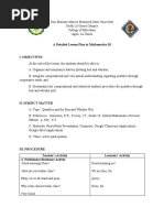 A Detailed Lesson Plan in Mathematics 10: A. Preliminary/Routinary Activity