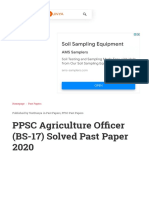 PPSC Agriculture Officer (BS-17) Solved Past Paper 2020 - TestDunya 2