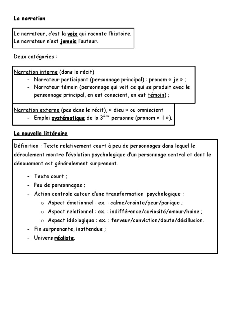 Comprendre la narration et ses types | PDF | Fiction générale