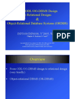 From ODL/OO-DBMS Design To Relational Designs Object-Relational Database Systems (ORDBS)