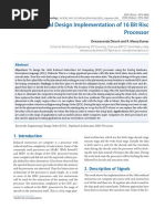 Physical Design Implementation of 16 Bit Risc Processor