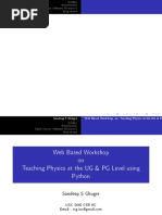 Sandeep S Ghugre Web Based Workshop On Teaching Physics at The UG & PG Level Using Python