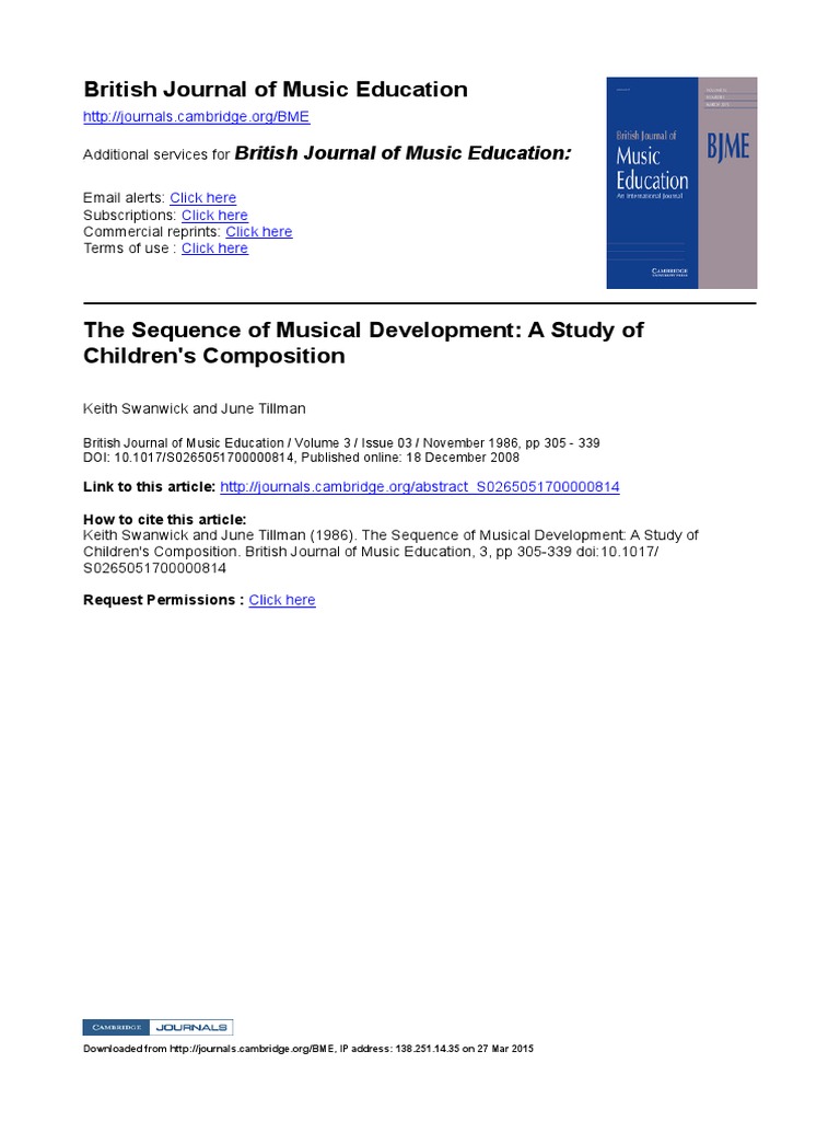The Sequence of Musical Development.... PDF Imitation Sound