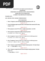 Compiler Design Model Lab Questions