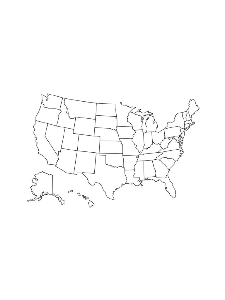 Mapa de Estados Unidos Sin Nombres | PDF