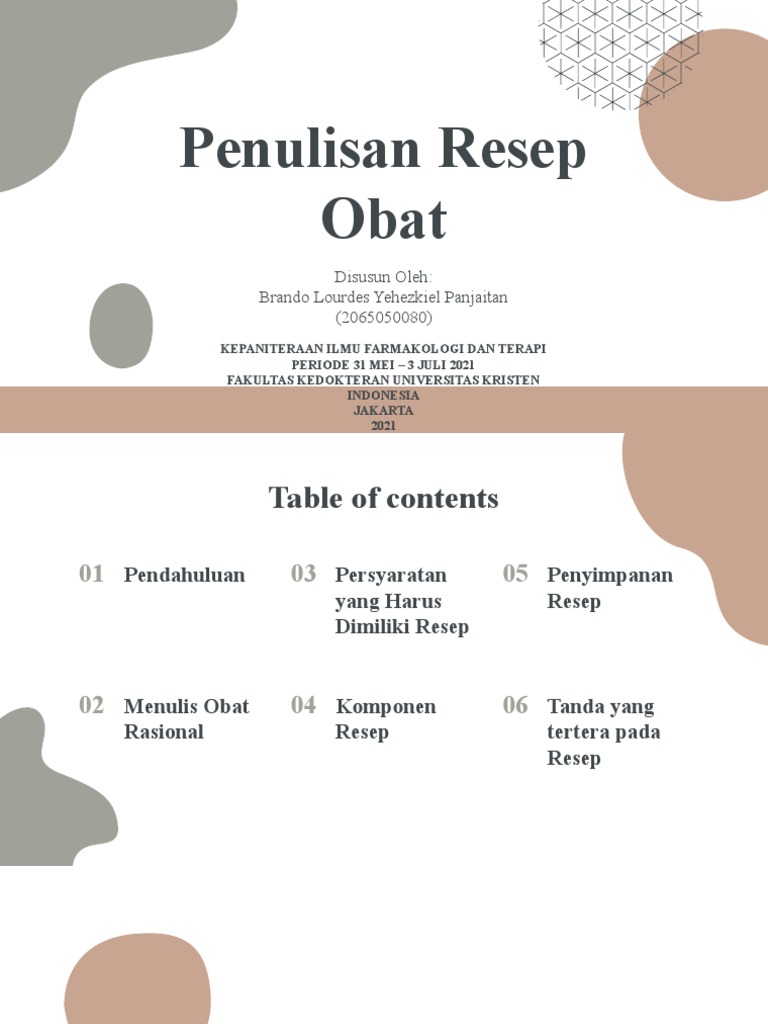 Panduan Penulisan Resep Obat | PDF | Kesehatan Holistik