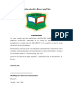 Certificado de Yanira