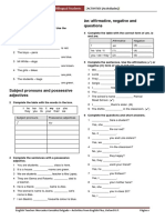 Possessive 'S Questions: Be: Affirmative, Negative and