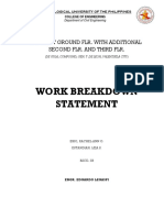 Work Breakdown Statement: As-Built Ground Flr. With Additional Second Flr. and Third FLR