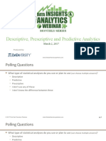 Descriptive, Prescriptive and Predictive Analytics: Monthly Series