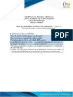 Guía de Actividades y Rúbrica de Evaluación - Tarea 2 - Técnicas de Conteo y Teoría de La Probabilidad