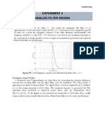 Experiment 4 Analog Filter Design: Ece2006 DSP Lab WINTER 2021