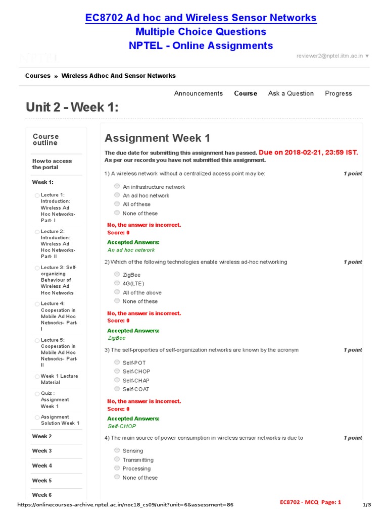Ad Hoc and Wireless Sensor Networks MCQ PDF Wireless Ad Hoc Network