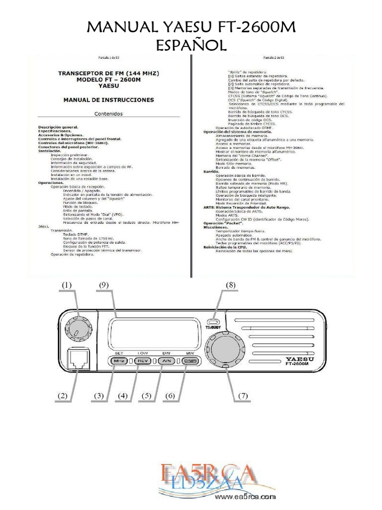Manual Yaesu Ft-2600M Español | PDF