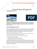 Overview of Cisco 800 Series ISR Deployment: Last Updated 08/11/14