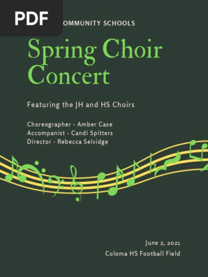 Coloma Choirs Spring Concert Program 21