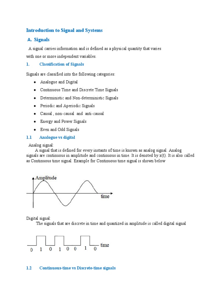 Introduction To Signals and Systems-A | PDF | Discrete Time And ...