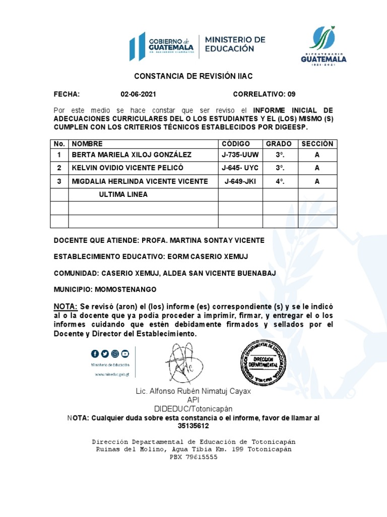 CONSTANCIA DE REVISIÓN IIAC 2021 C Xemuj 09 Docx PDF