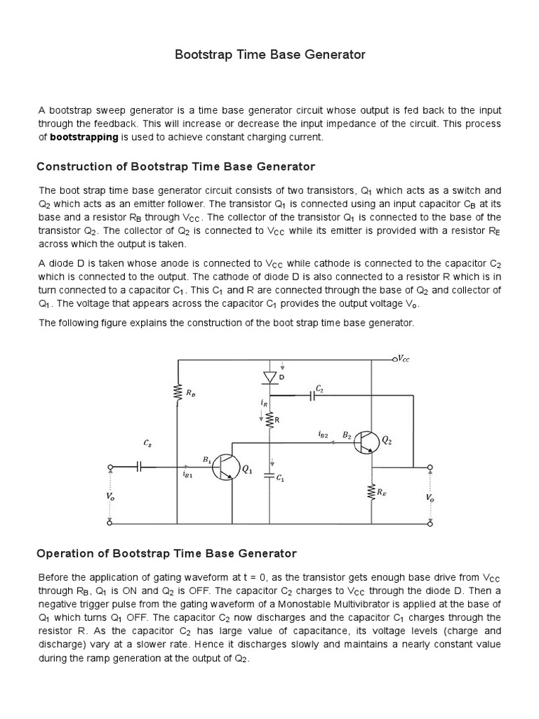 Bootstrap Time Base Generator | PDF | Analog Circuits | Manufactured Goods
