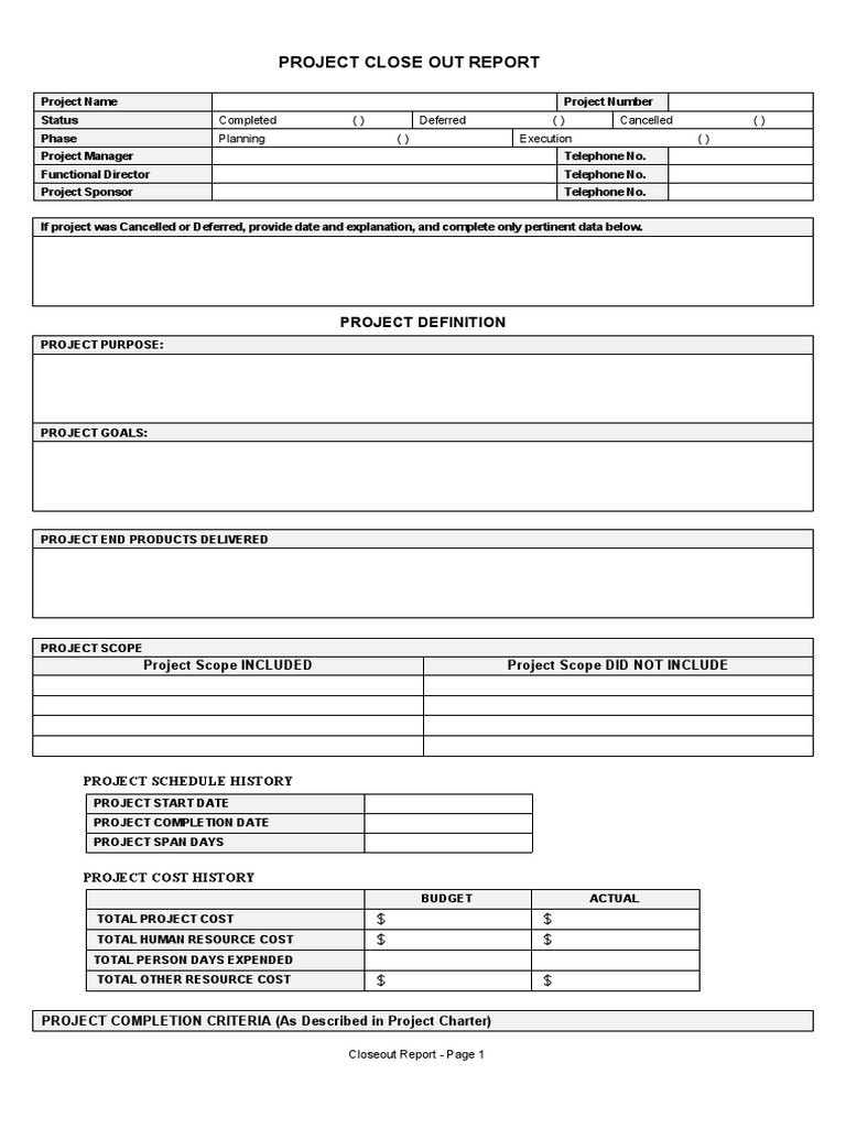 Project Handover Template PDF Project Management Business