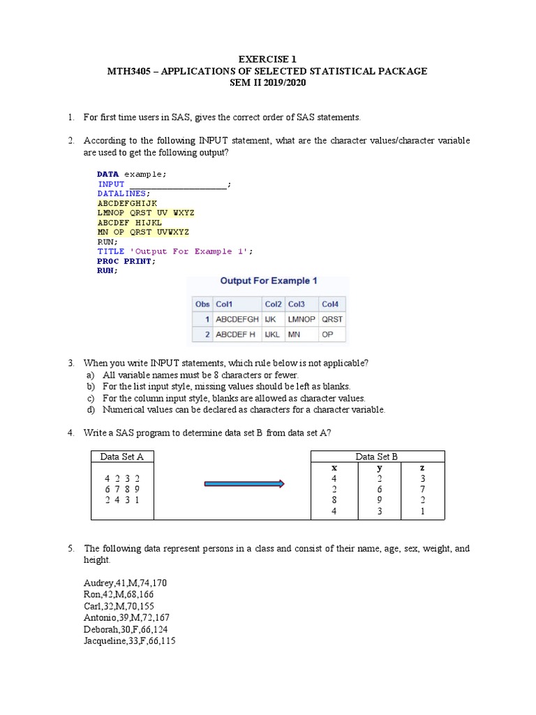 SAS Programming for Students | PDF | Sas (Software) | Data Set