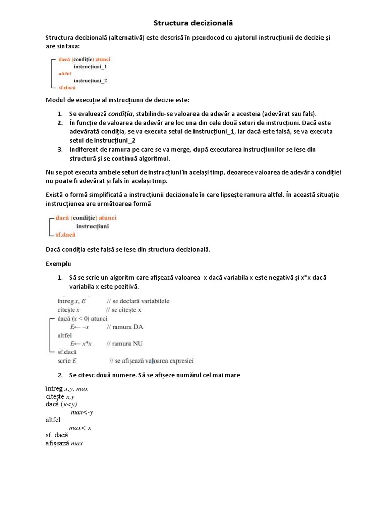 Structura Decizională | PDF