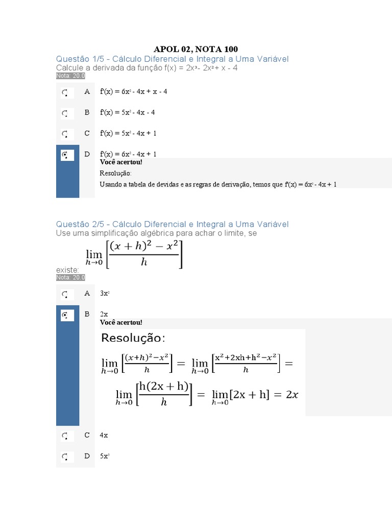 lim - Calculo Diferencial e Integrado