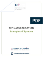 TEF Naturalisation 2020 Description Et Exemples Dépreuves