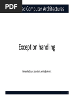 Advanced Computer Architectures: Exception Handling