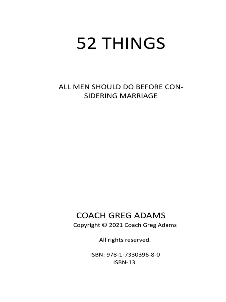 52 Things | PDF | Debt | Marriage