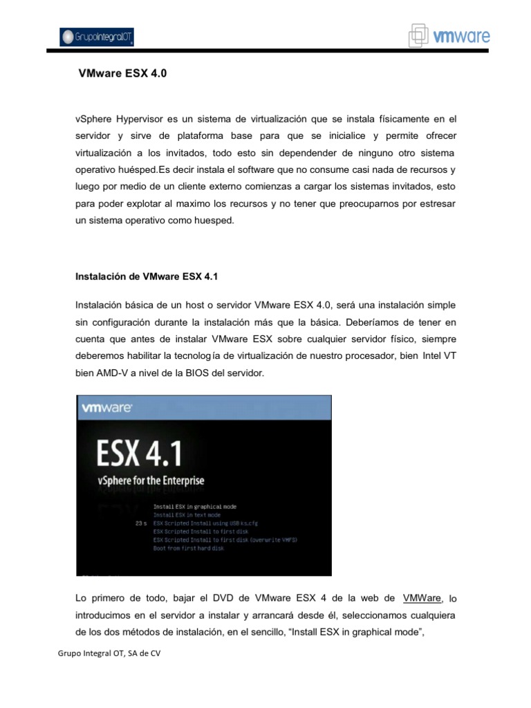 Virtualizacion. Instalacion de VMware Vsphere 4.1 | PDF ...