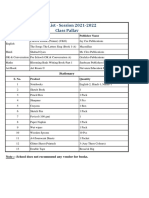 Class Pallav Book List - Session 2021-2022: Subjects Name of Books Publisher Name