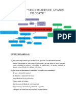 Unidad 41 "Velocidades de Avance de Corte ": Cuestionario 41