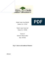 Student's Name: Lina Abukwik Student's No.: 1171067: Exp 1: Linear and Nonlinear Elements