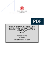 EXAME DE AGREGAÇÃO DE 14 DE FEVEREIRO DE 2009 - ÁREAS OPCIONAIS