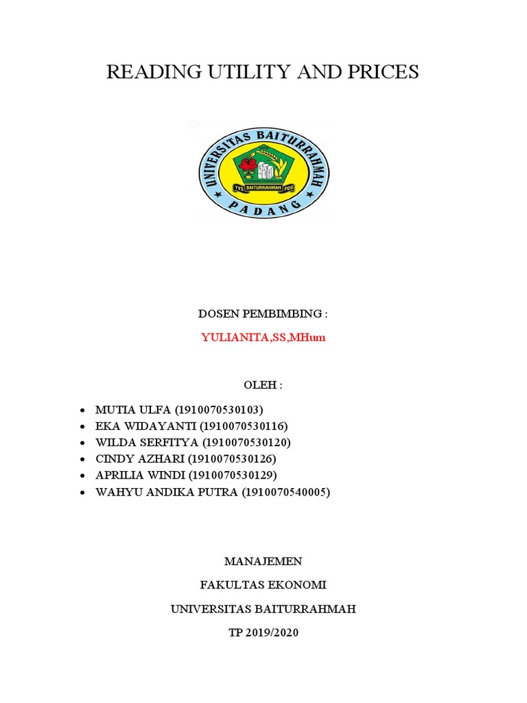 Reading Utility and Prices | PDF | Utility | Prices