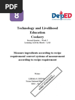 Technology and Livelihood Education Cookery