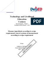 Technology and Livelihood Education Cookery