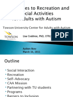 Towson University's Center For Adults With Autism Webinar With Autism NOW March 17, 2011