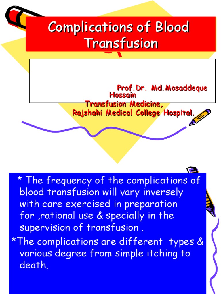 Blood Transfusion Complications | PDF | Blood Transfusion | Platelet