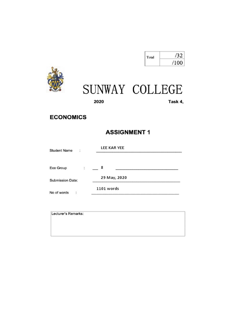 Eco Assignment 1 | PDF | Balance Of Payments | Debits And Credits