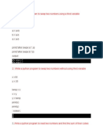 1..write A Python Program To Swap Two Numbers Using A Third Variable