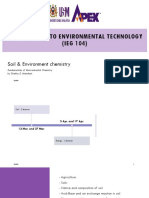 Introduction To Environmental Technology (IEG 104) : Soil & Environment Chemistry
