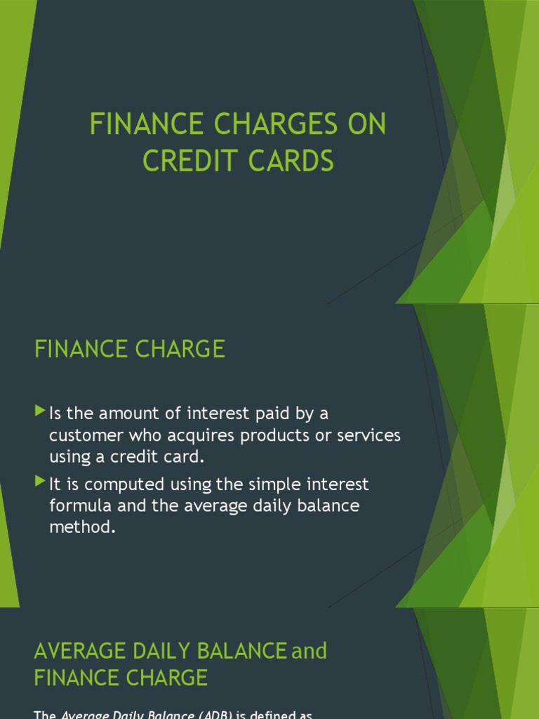 Understanding Credit Card Finance Charges | PDF | Finance & Money ...
