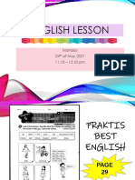 English Lesson Monday 24 May