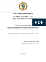 Experiencias Adversas en El Desarrollo Psicomotor de Los Hijos de Madres Privadas de Libertad Menores de 4 Años